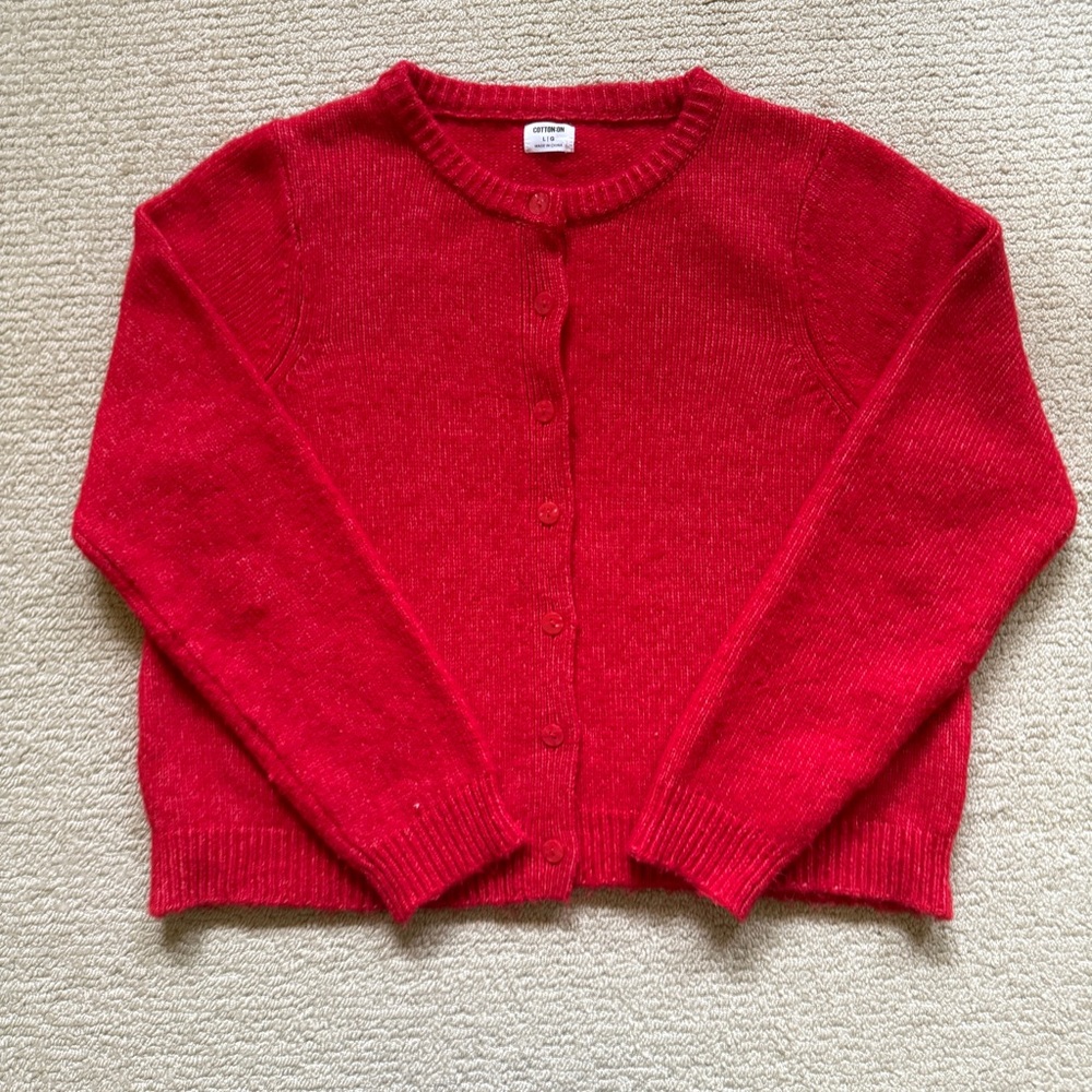 Cotton On Red Cardigan